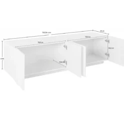 Moderno Porta TV Mobile Ardesia 160 Basso Soggiorno Anta Battente Credenza