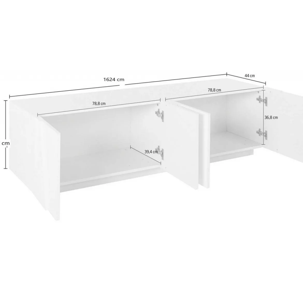 Moderno Porta TV Mobile Ardesia 160 Basso Soggiorno Anta Battente Credenza