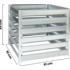Modulo Estensione Compostiera da Giardino 704L in Acciaio 91x91x85cm
