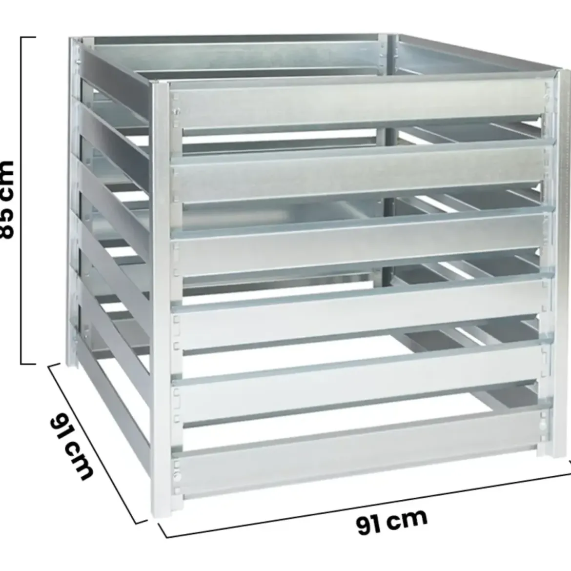 Modulo Estensione Compostiera da Giardino 704L in Acciaio 91x91x85cm