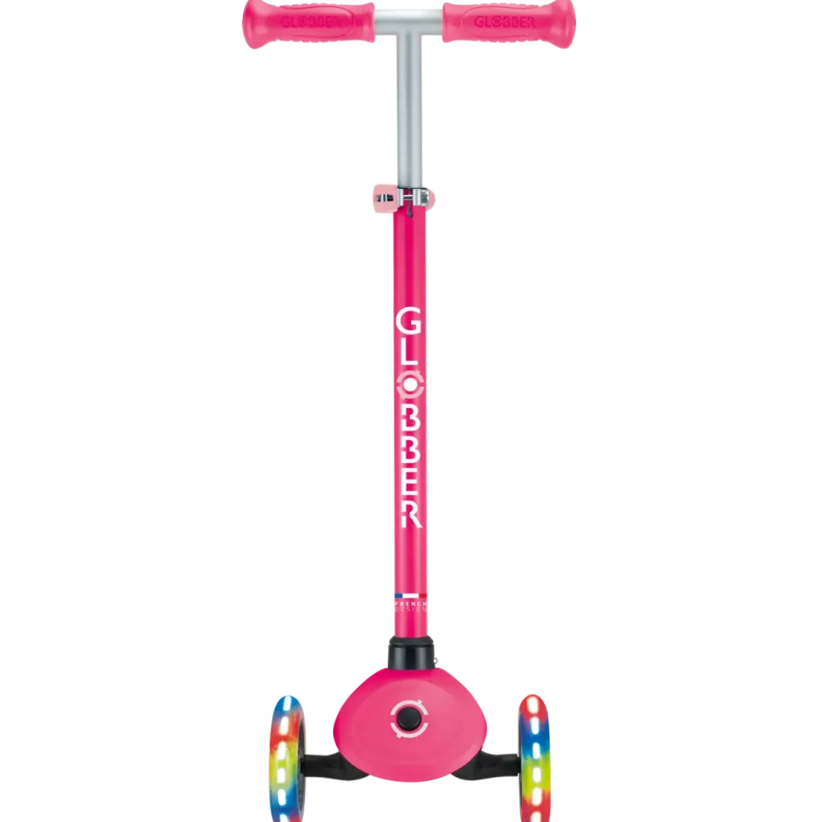 Monopattino a 3 Ruote per Bambini Fucsia Manubrio Regolabile 50kg
