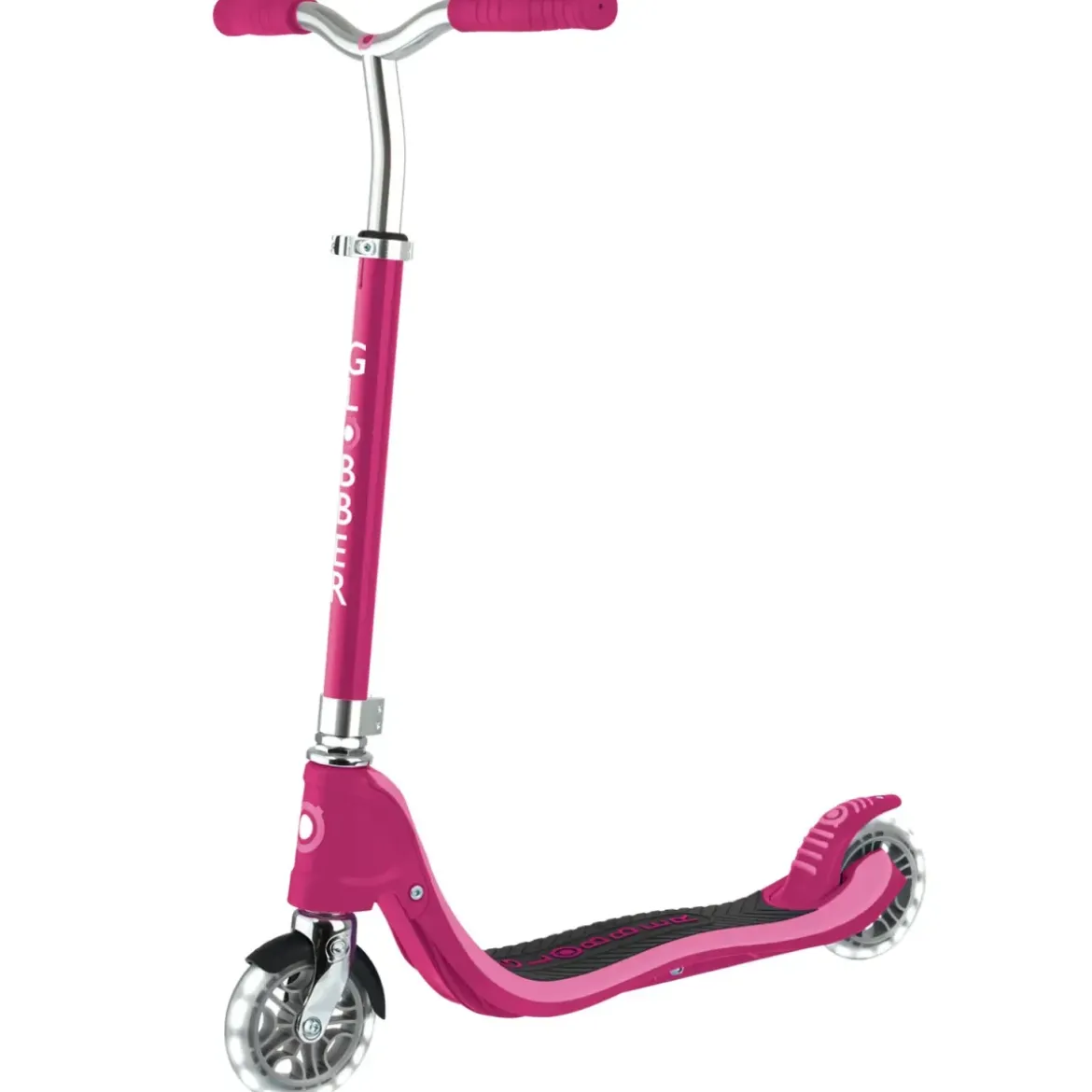 Monopattino Bimbi 2 Ruote Rosa Rubino Manubrio Regolabile Ruote LED