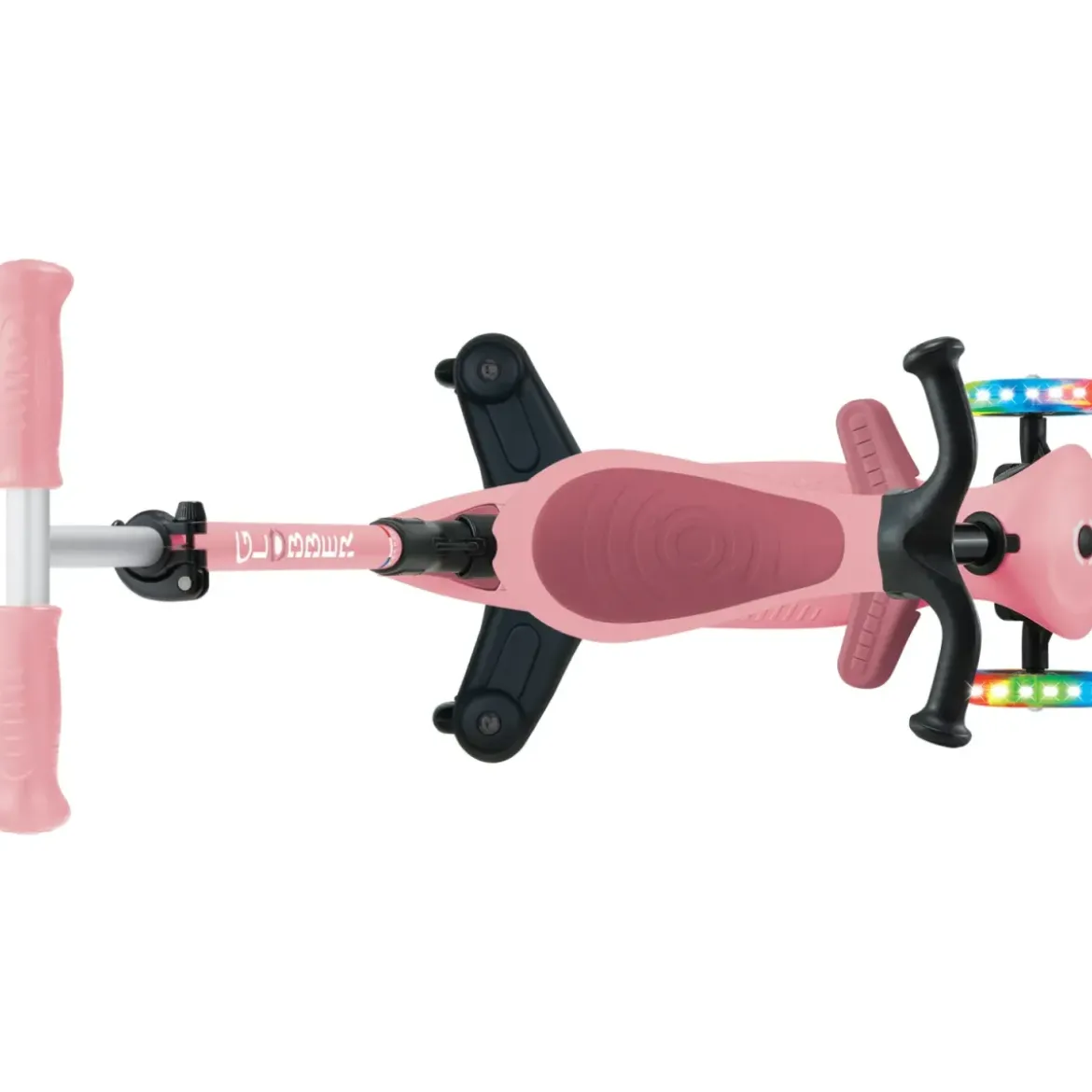 Monopattino Evolutivo 3 in 1 Rosa Pastello con Luci LED Sterzo 360
