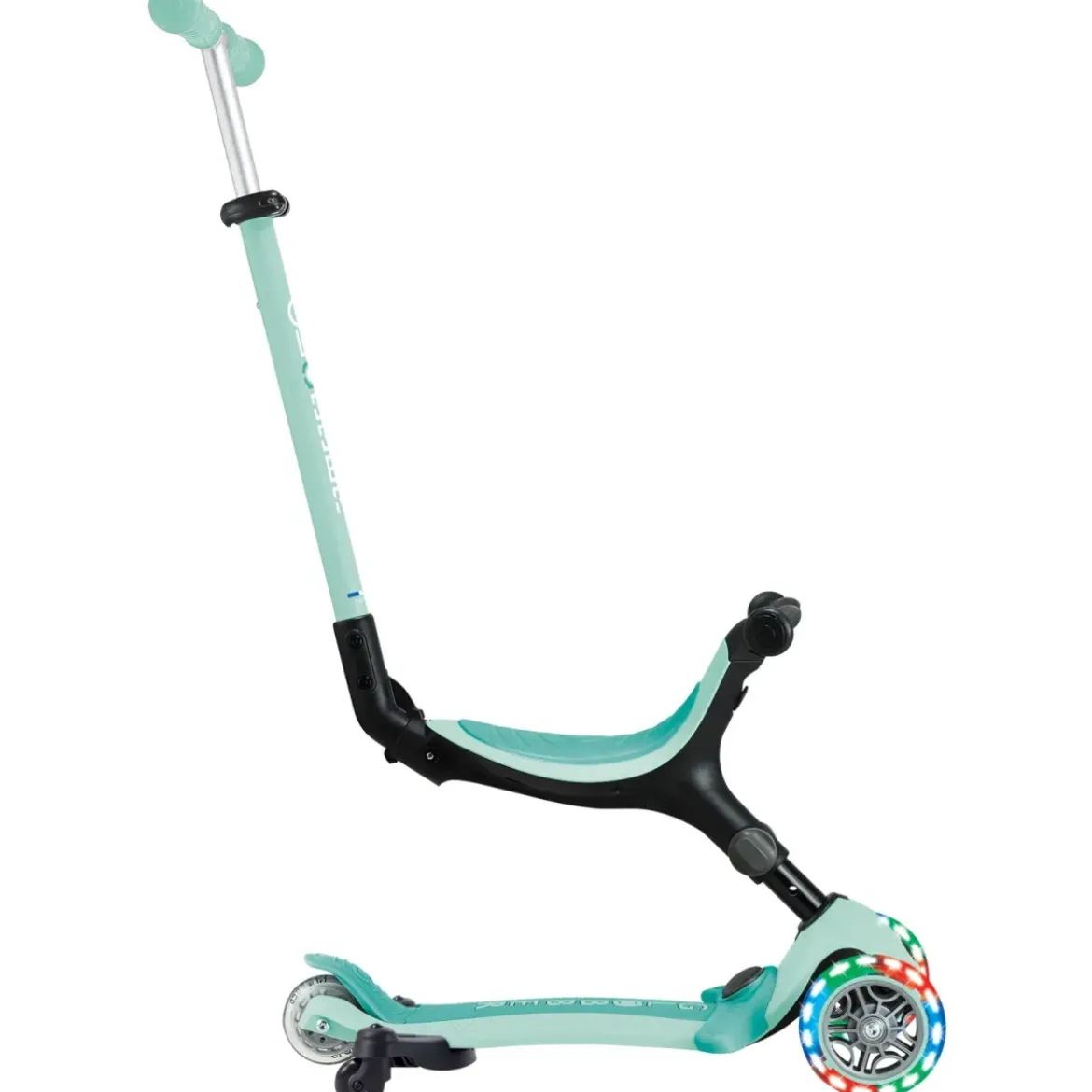 Monopattino Evolutivo 3 in 1 Verde Menta con Luci LED Sterzo 360