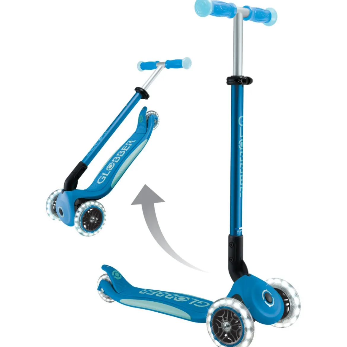 Monopattino per Bambini a 3 Ruote Blu Petrolio Ruote LED Regolabile