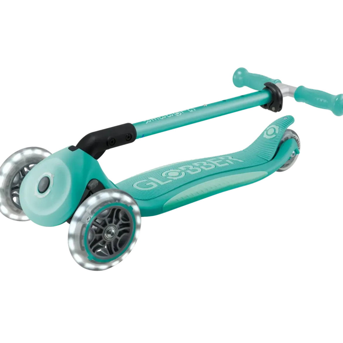 Monopattino per Bambini a 3 Ruote Verde Menta con Luci LED Regolabile