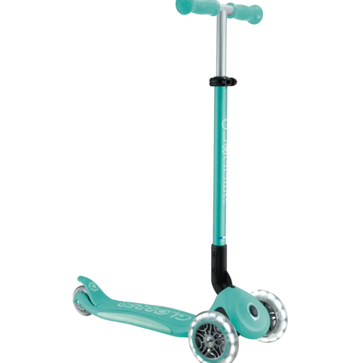 Monopattino per Bambini a 3 Ruote Verde Menta con Luci LED Regolabile
