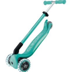Monopattino per Bambini a 3 Ruote Verde Menta con Luci LED Regolabile