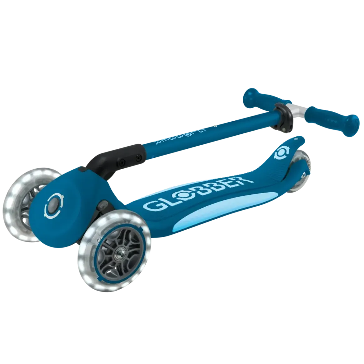 Monopattino per Bambini a 3 Ruote Blu Petrolio con Luci LED Regolabile
