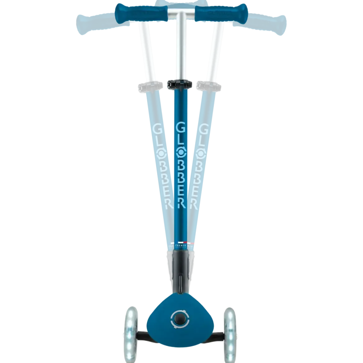 Monopattino per Bambini a 3 Ruote Blu Petrolio con Luci LED Regolabile