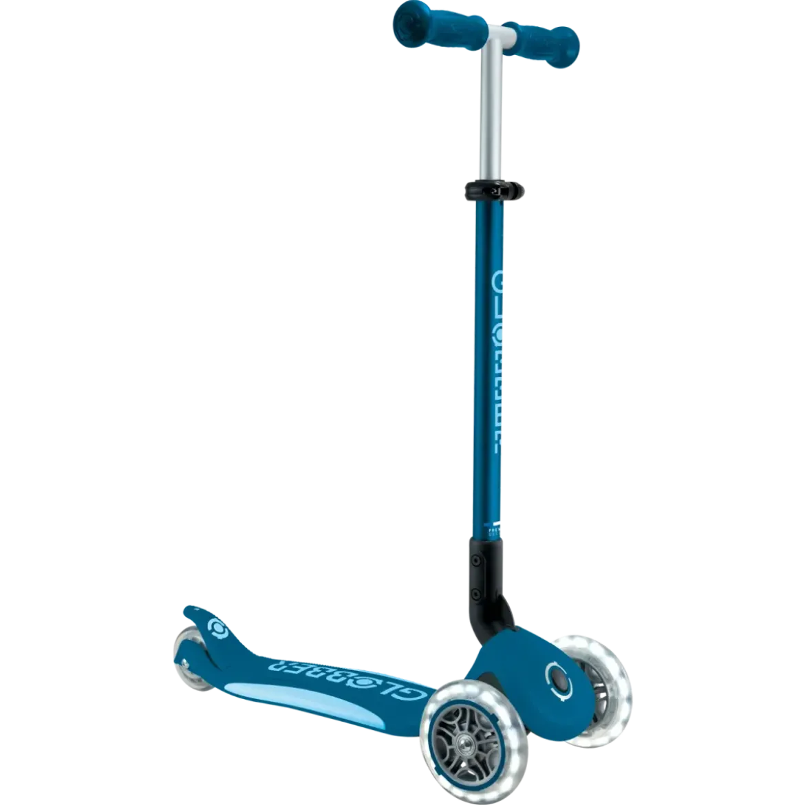 Monopattino per Bambini a 3 Ruote Blu Petrolio con Luci LED Regolabile