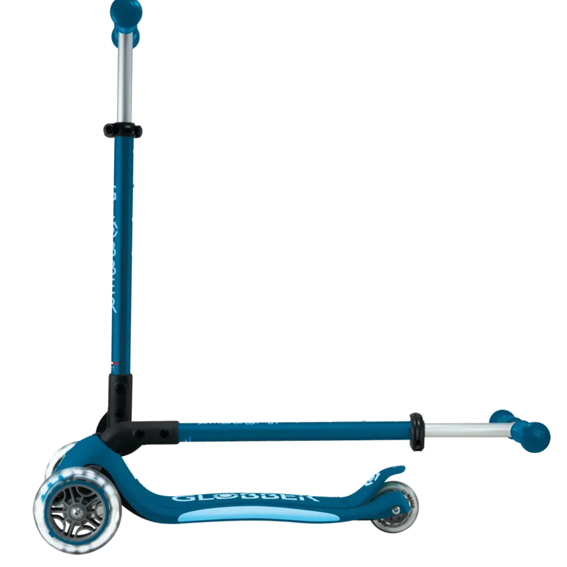 Monopattino per Bambini a 3 Ruote Blu Petrolio con Luci LED Regolabile