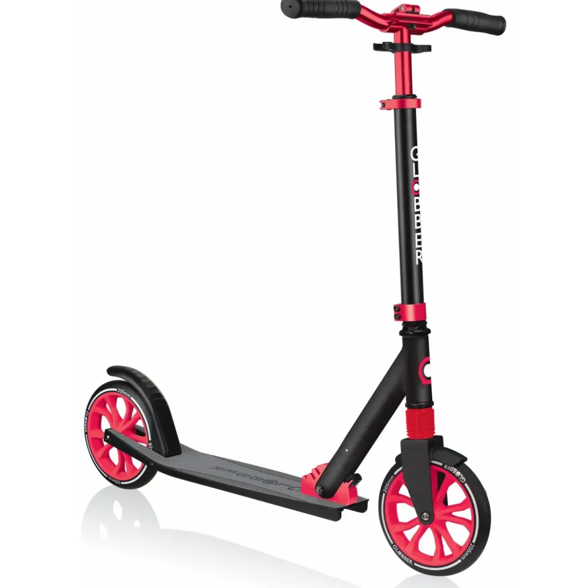 Monopattino per Bambini 8+ Nero Rosso con Ruote Grandi Fino a 100 kg