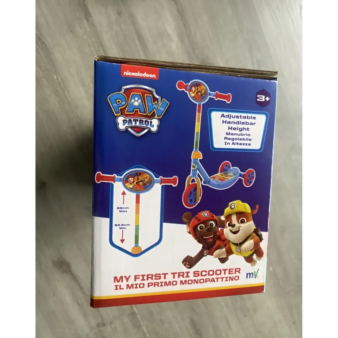 Monopattino per Bambini 3 Ruote Paw Patrol Manubrio Regolabile