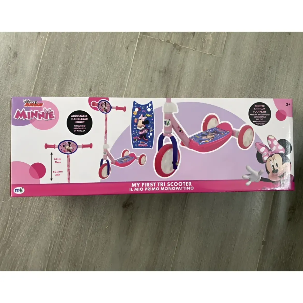 Monopattino per Bambini 3 Ruote Minnie Disney Manubrio Regolabile