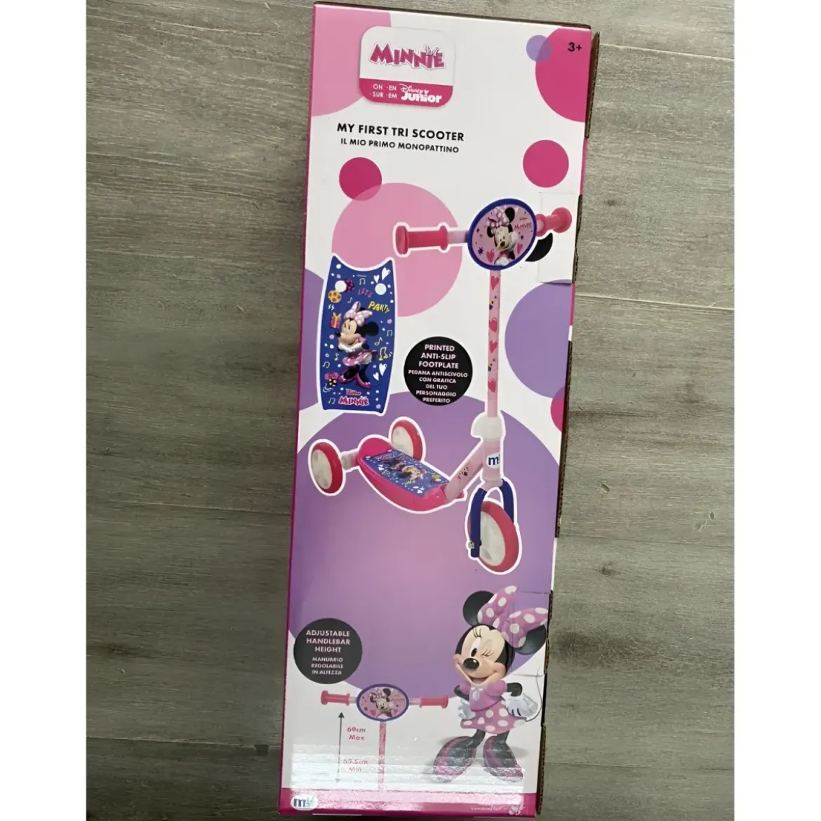 Monopattino per Bambini 3 Ruote Minnie Disney Manubrio Regolabile