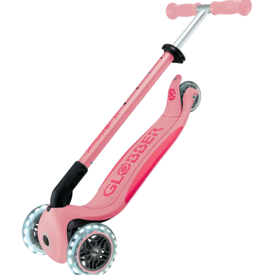 Monopattino per Bambini 3 Ruote Rosa Pastello con Luci LED Regolabile