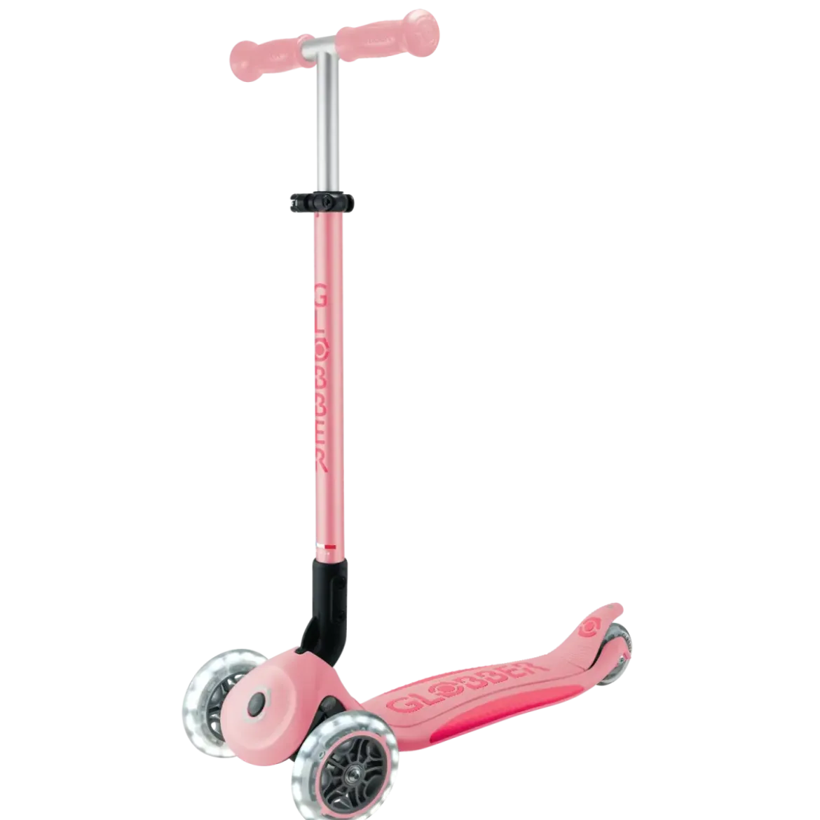 Monopattino per Bambini 3 Ruote Rosa Pastello con Luci LED Regolabile