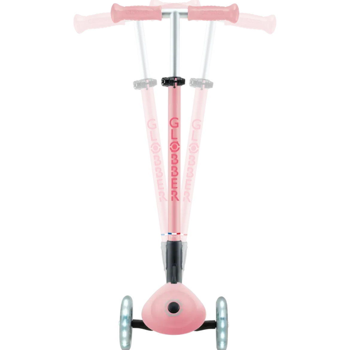Monopattino per Bambini 3 Ruote Rosa Pastello con Luci LED Regolabile
