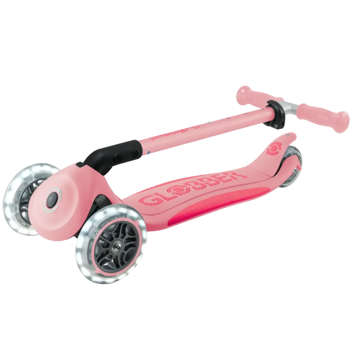 Monopattino per Bambini 3 Ruote Rosa Pastello con Luci LED Regolabile
