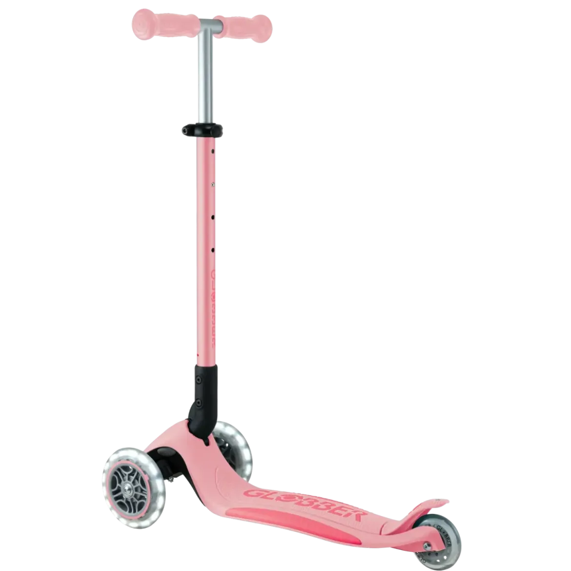 Monopattino per Bambini 3 Ruote Rosa Pastello con Luci LED Regolabile