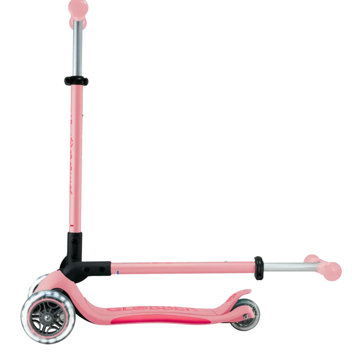 Monopattino per Bambini 3 Ruote Rosa Pastello con Luci LED Regolabile