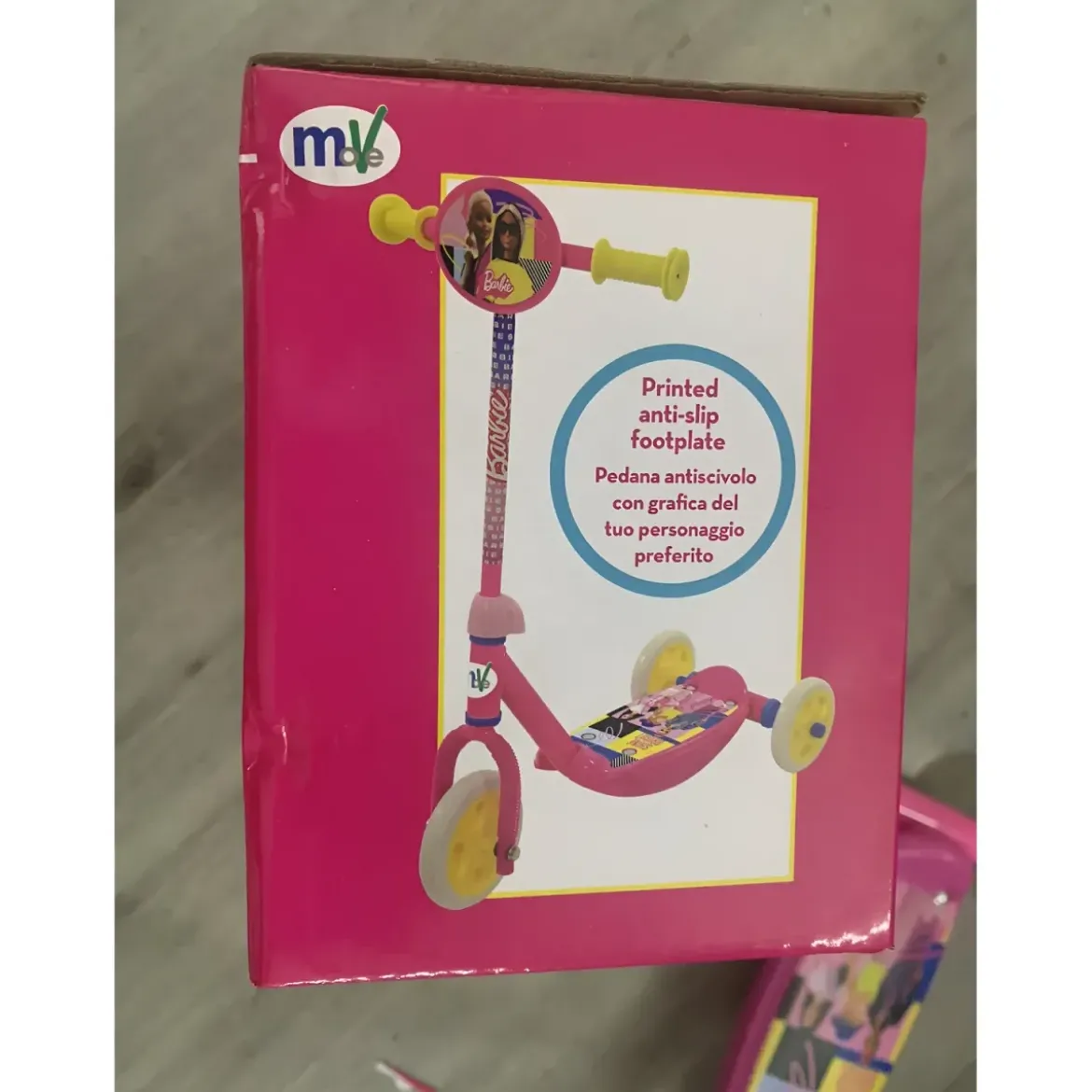 Monopattino per Bambini 3 Ruote Barbie Rosa Manubrio Regolabile