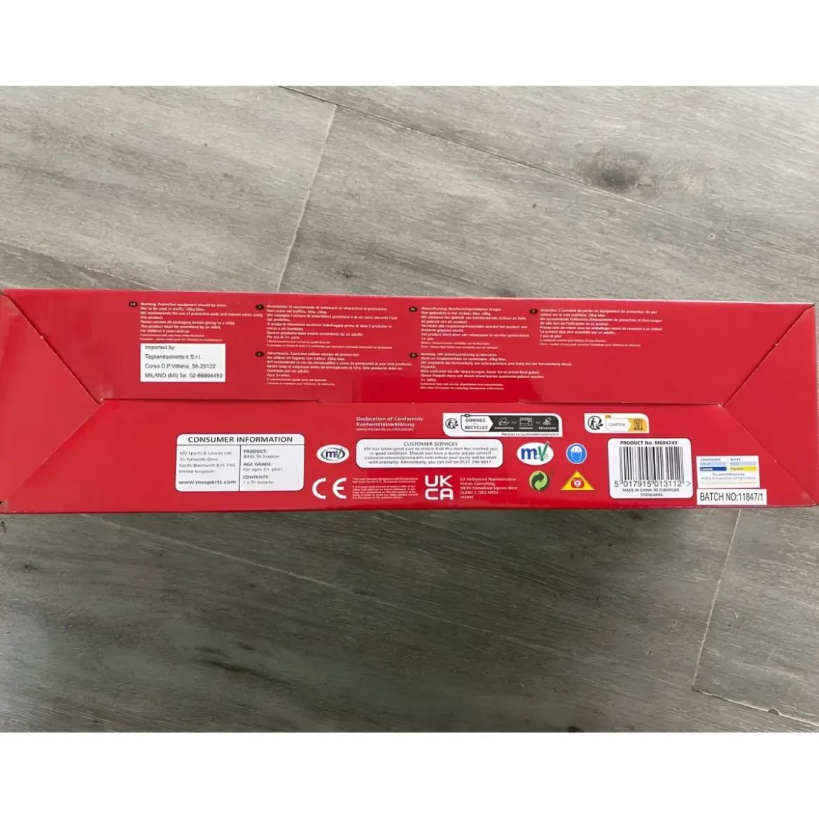 Monopattino per Bambini 3 Ruote Bing Manubrio Regolabile Max 20 kg
