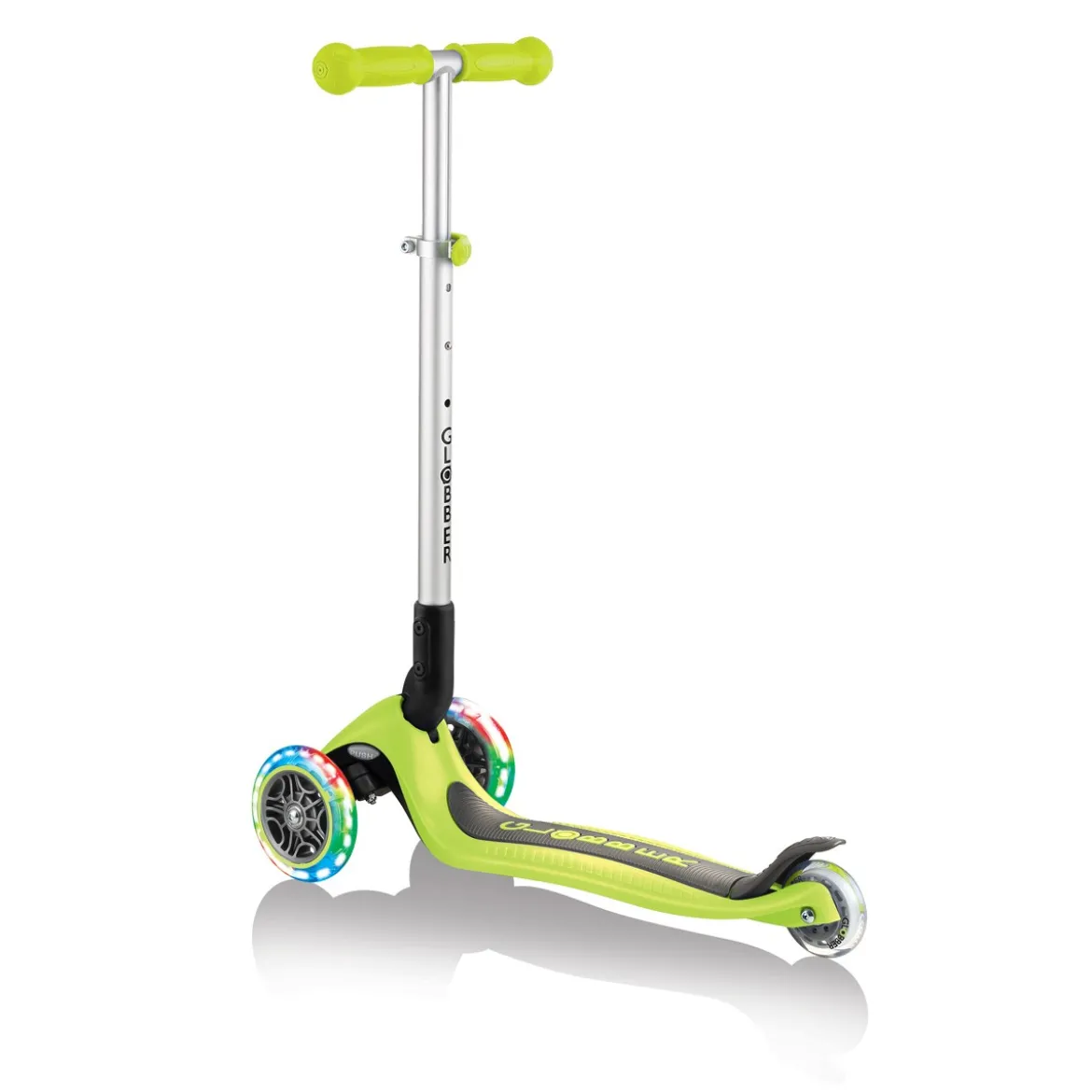 Monopattino Pieghevole con Luci Scooter Verde Lime Regolabile per Bambino