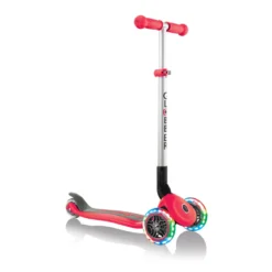 Monopattino Rosso con Luci Scooter Pieghevole per Bambino max 50 kg