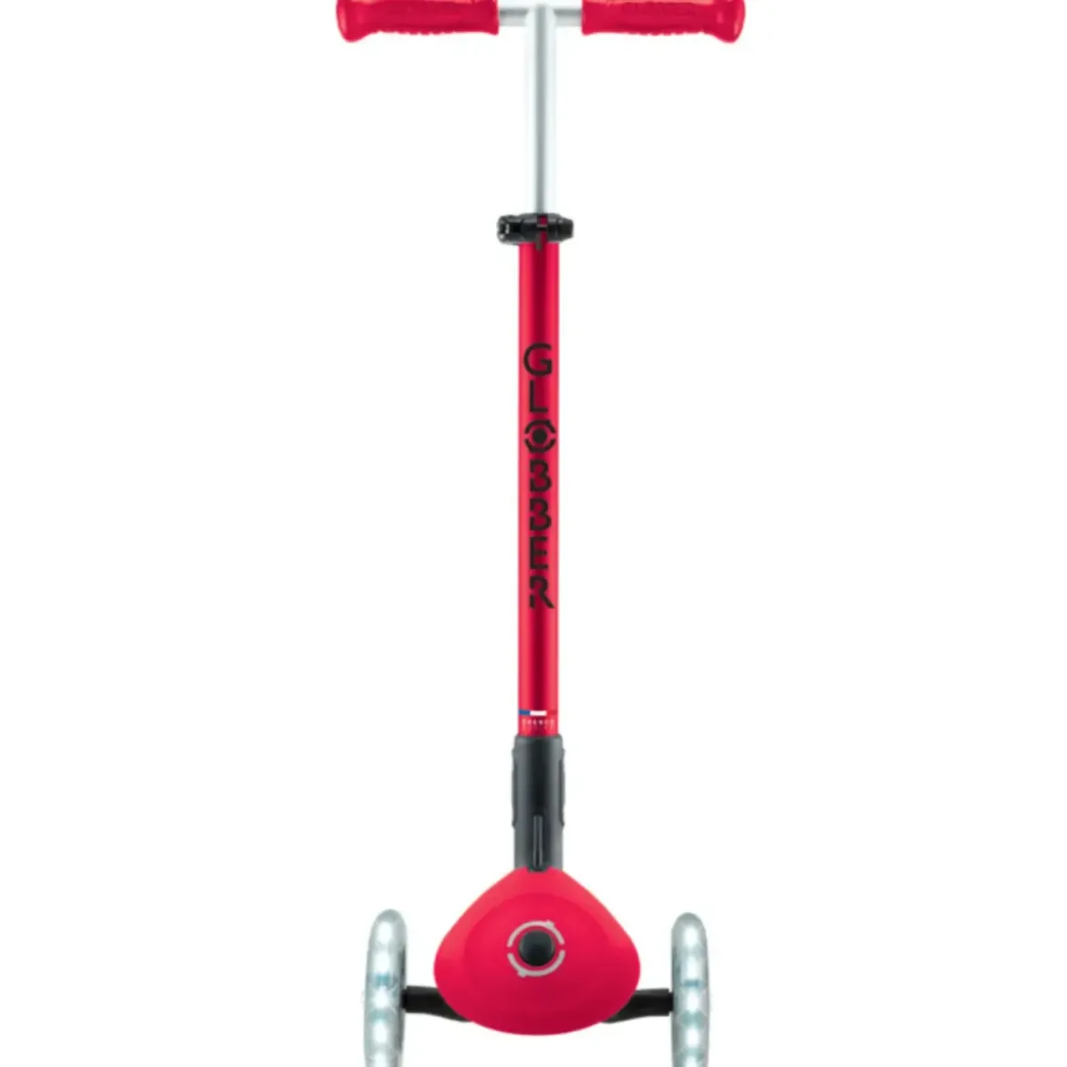Monopattino 3 Ruote Bambini Pieghevole Regolabile Ruote LED Rosso Nero