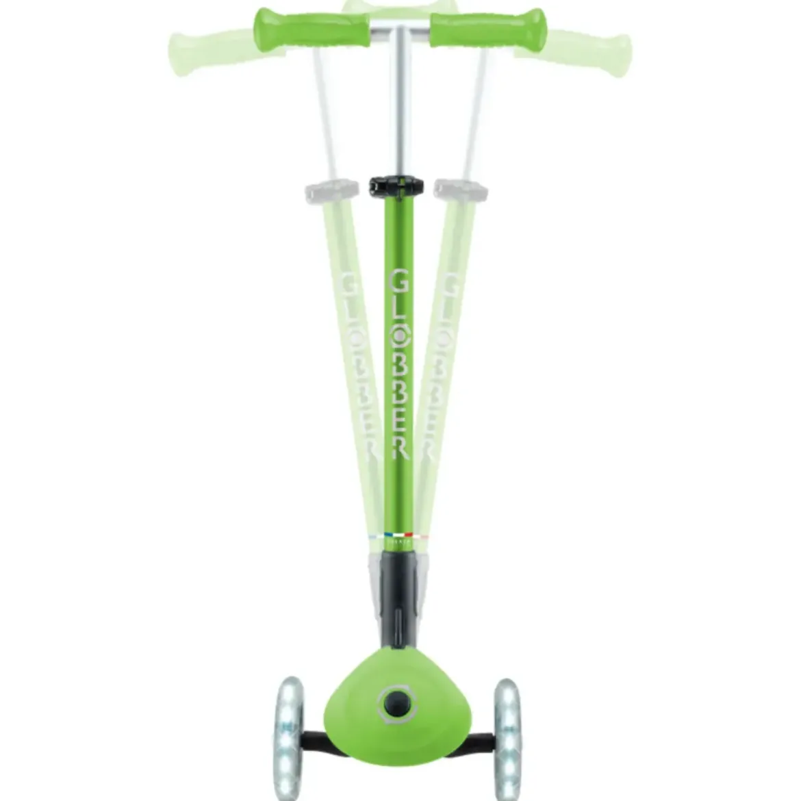 Monopattino 3 Ruote Bambini Pieghevole Regolabile Ruote LED Verde