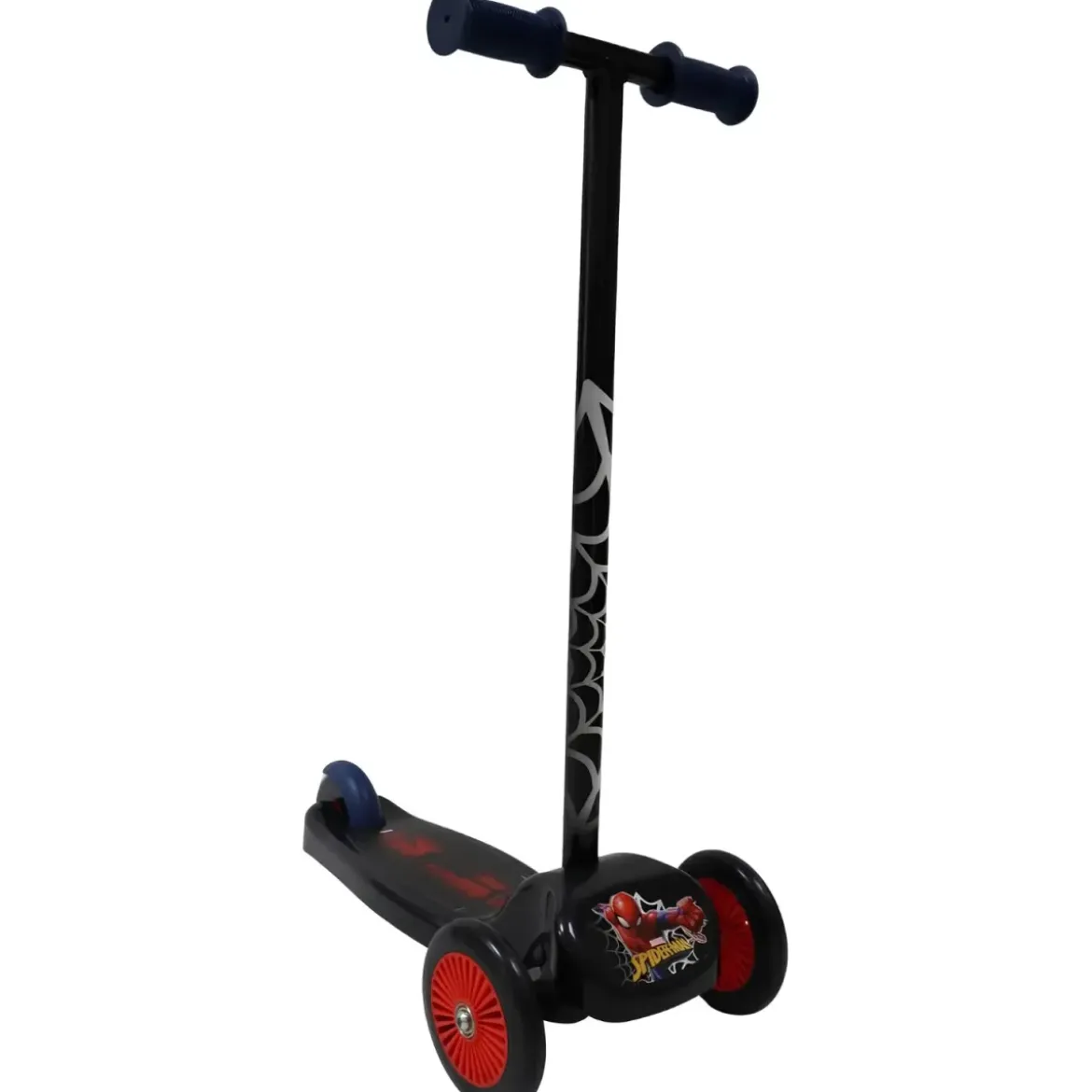 Monopattino 3 Ruote Bambini Spiderman Marvel Nero con Freno a Pedale