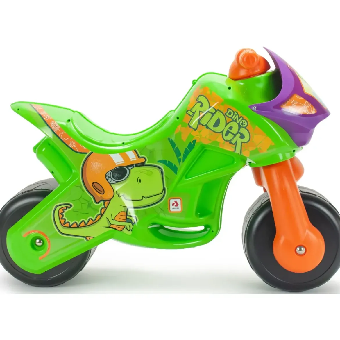 Moto Cavalcabile per Bambini Verde Dinosauro per Equilibrio 30 kg