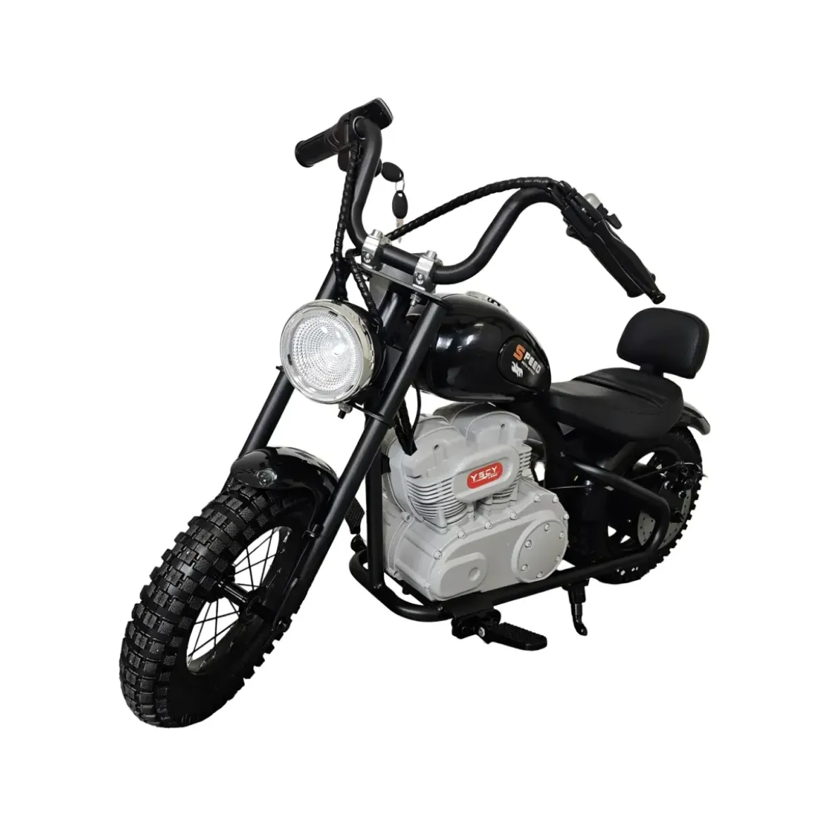 Moto Elettrica per Bambini Chopper Nero 24V 200W Sedile in Pelle