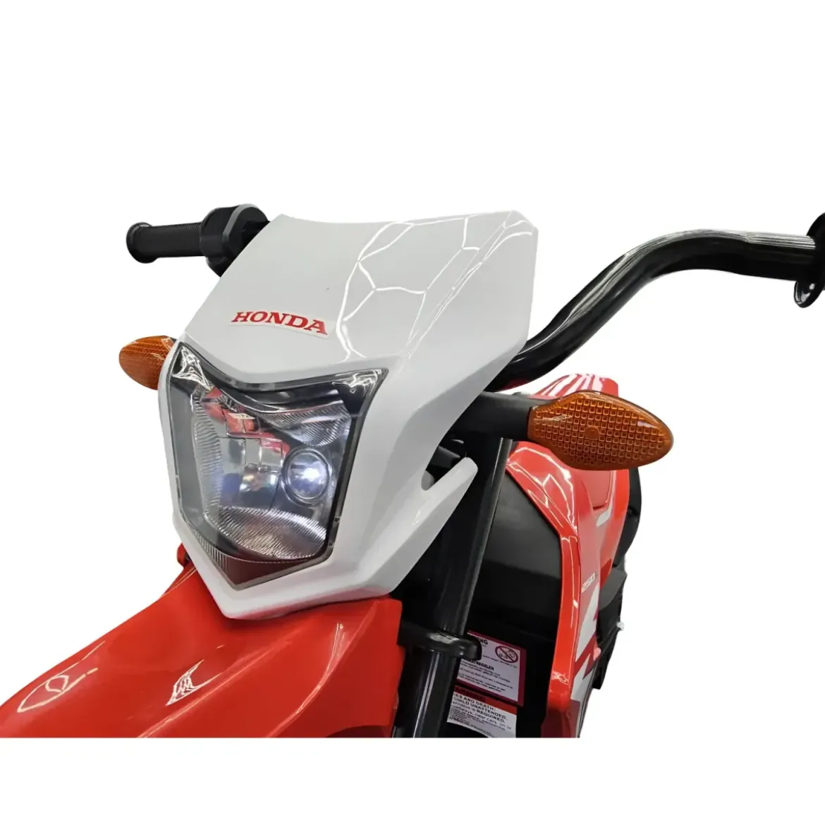 Moto Elettrica per Bambini 12V Honda Rosso con Rotelle Luci e Suoni