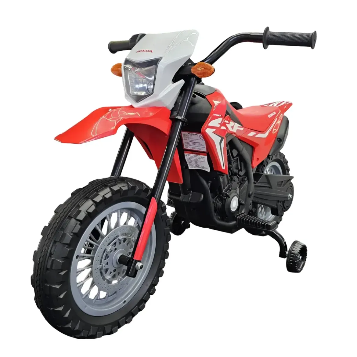 Moto Elettrica per Bambini 12V Honda Rosso con Rotelle Luci e Suoni