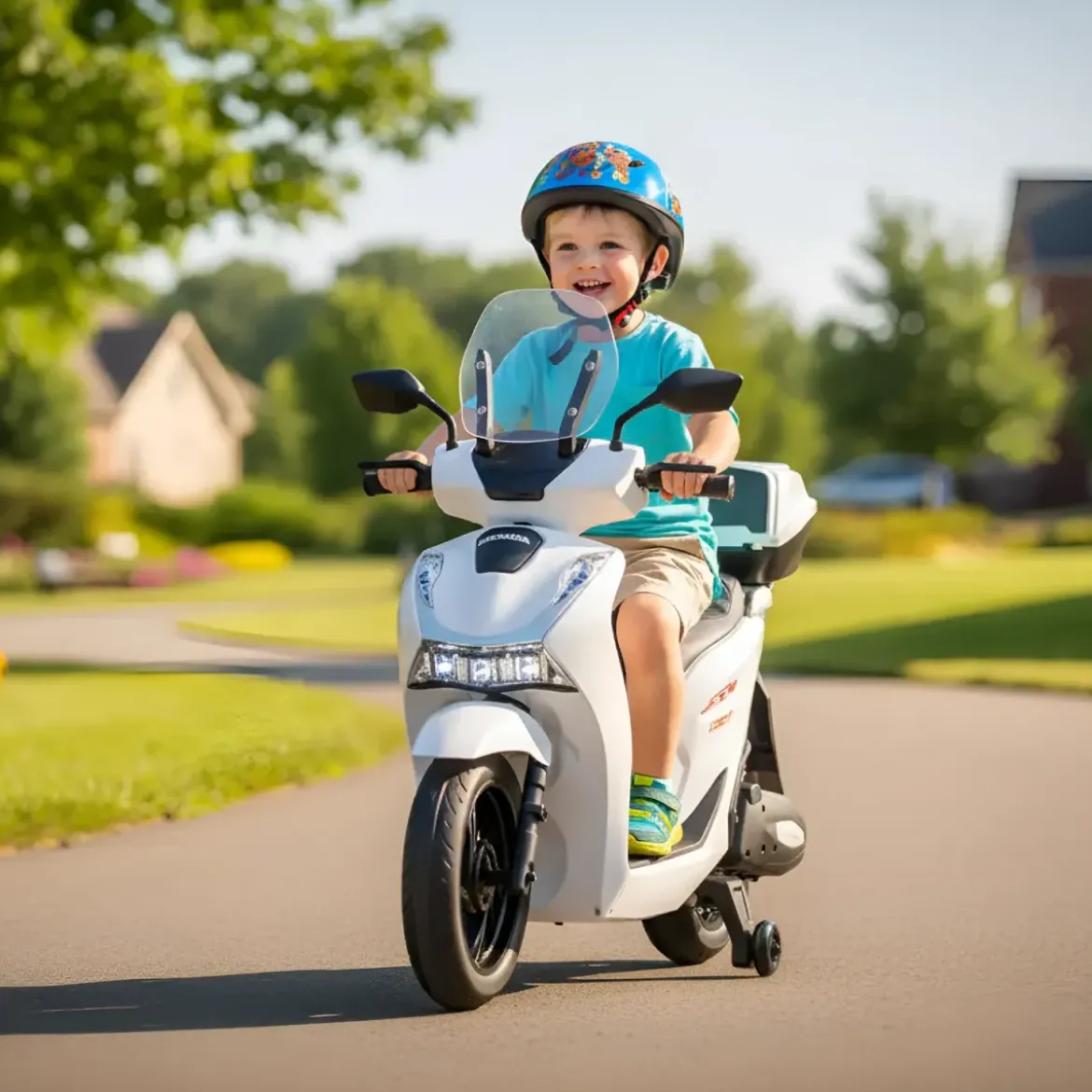 Moto Elettrica per Bambini 12V Scooter Bianco Honda SH125