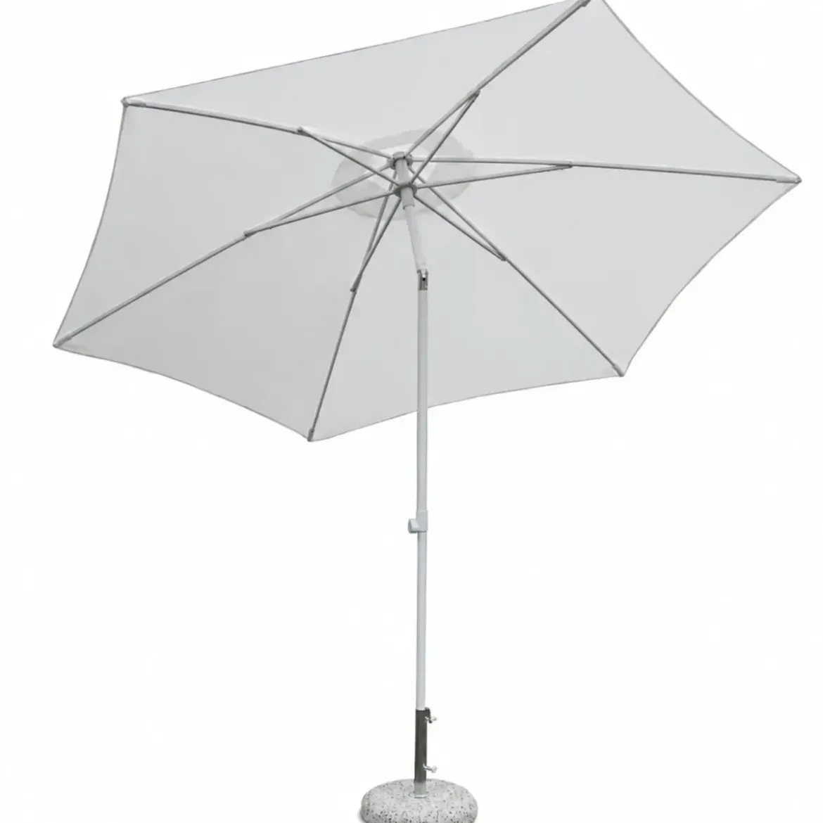 Ombrellone Bianco 3 Mt da Giardino Rotondo Palo Centrale Balcone Girevole