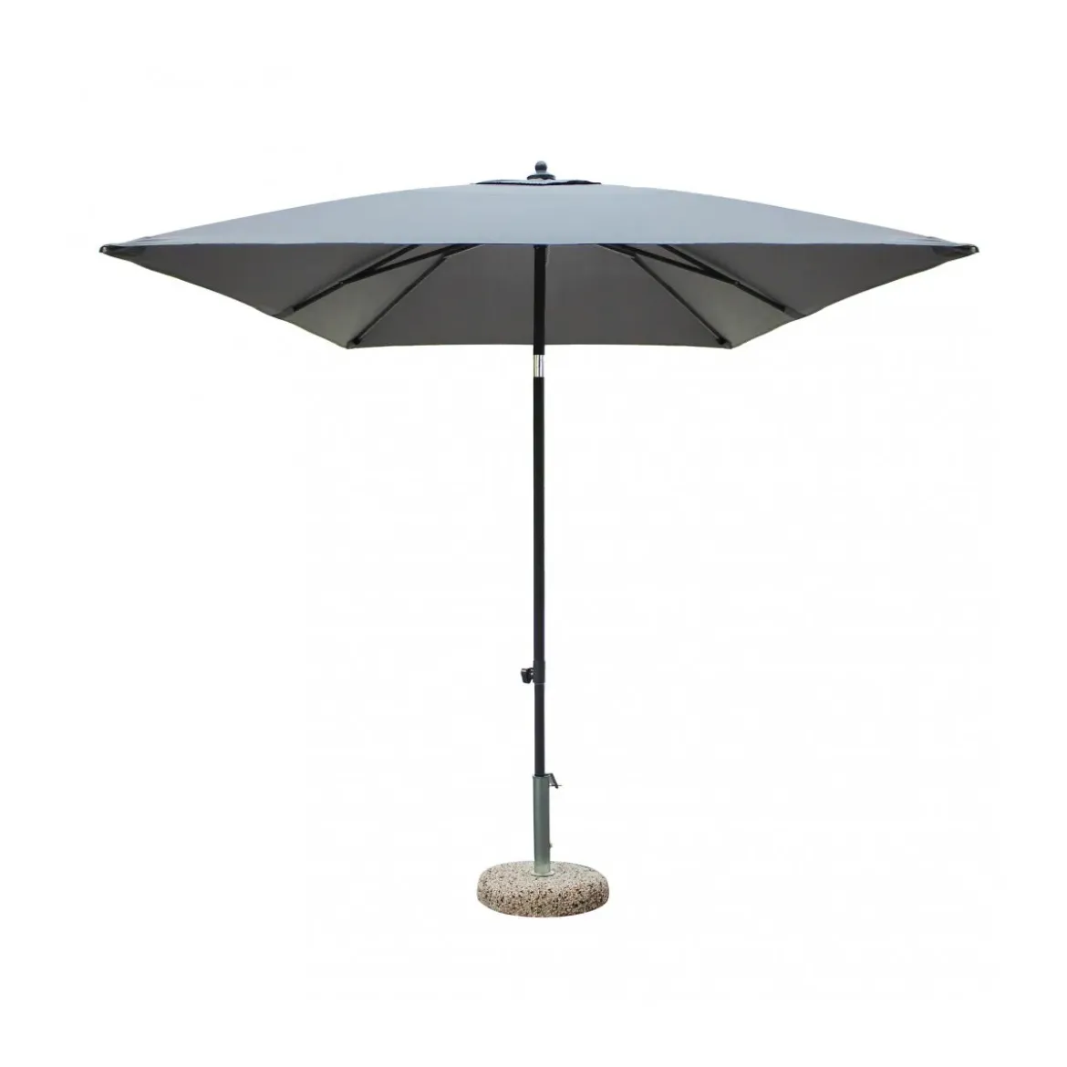 Ombrellone da Giardino Nero Grigio Rettangolare 2x3 Mt Palo Centrale