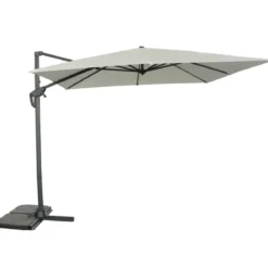 Ombrellone Decentrato da Giardino Grigio 270x270 cm Base Girevole