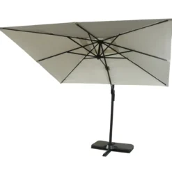 Ombrellone Decentrato da Giardino Grigio 270x270 cm Base Girevole