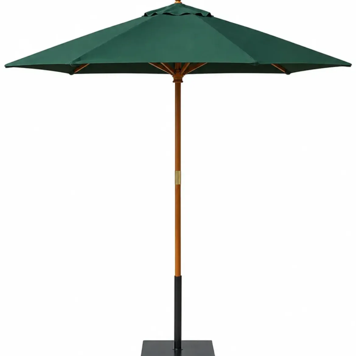 Ombrellone in Legno 2.5 mt Rotondo Verde Palo centrale da Giardino Terrazzo