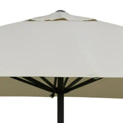 Ombrellone in Metallo Tondo 300 cm Telo Beige Palo Grigio Manovella