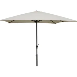 Ombrellone in Metallo 200x300 cm con Telo Beige Resistente da Esterno