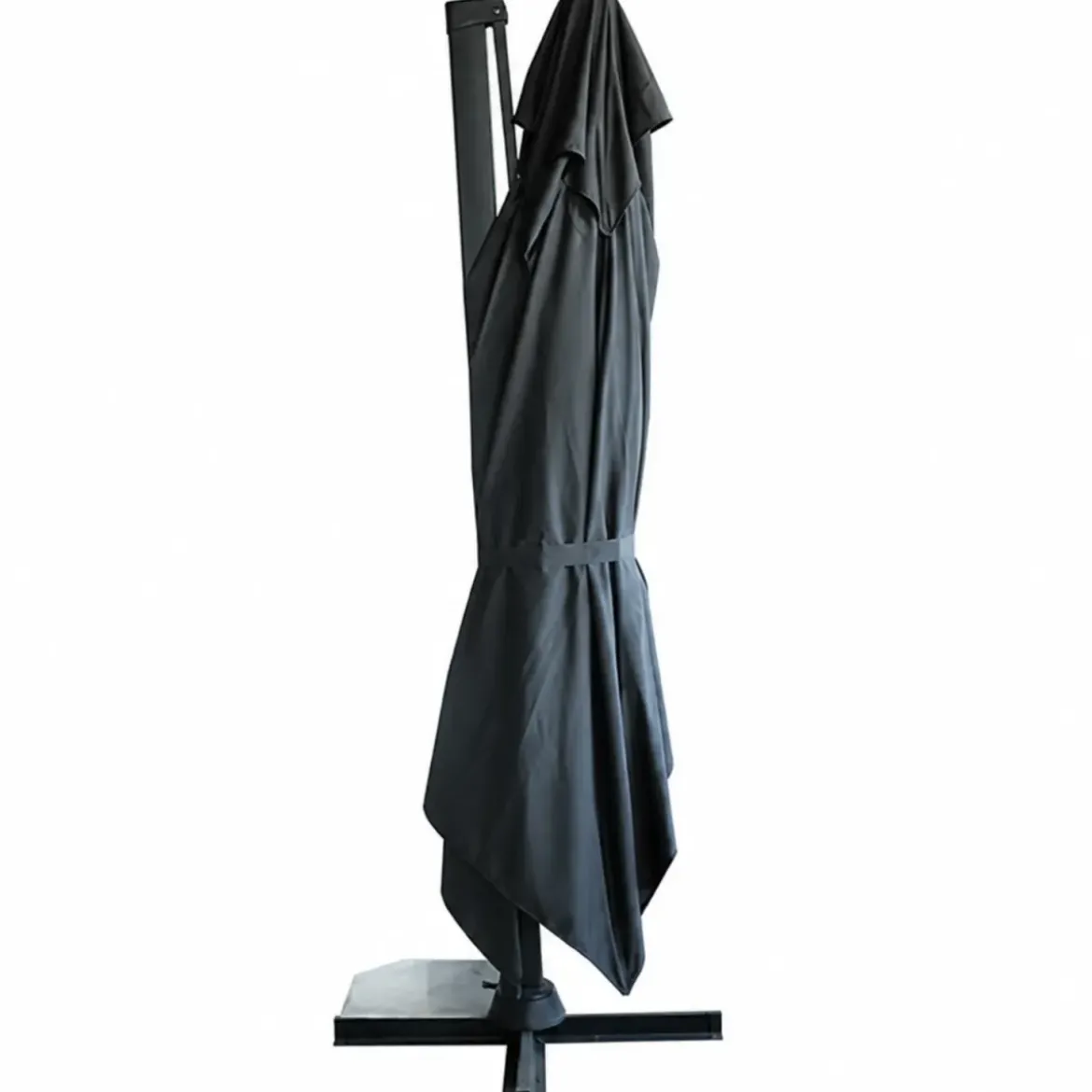 Ombrellone per Giardino Decentrato 3x4 Grigio Base Girevole Antivento