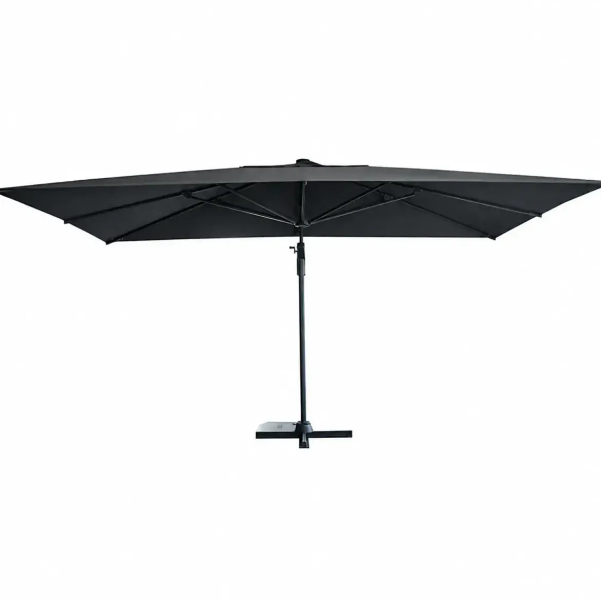 Ombrellone per Giardino Decentrato 3x4 Grigio Base Girevole Antivento
