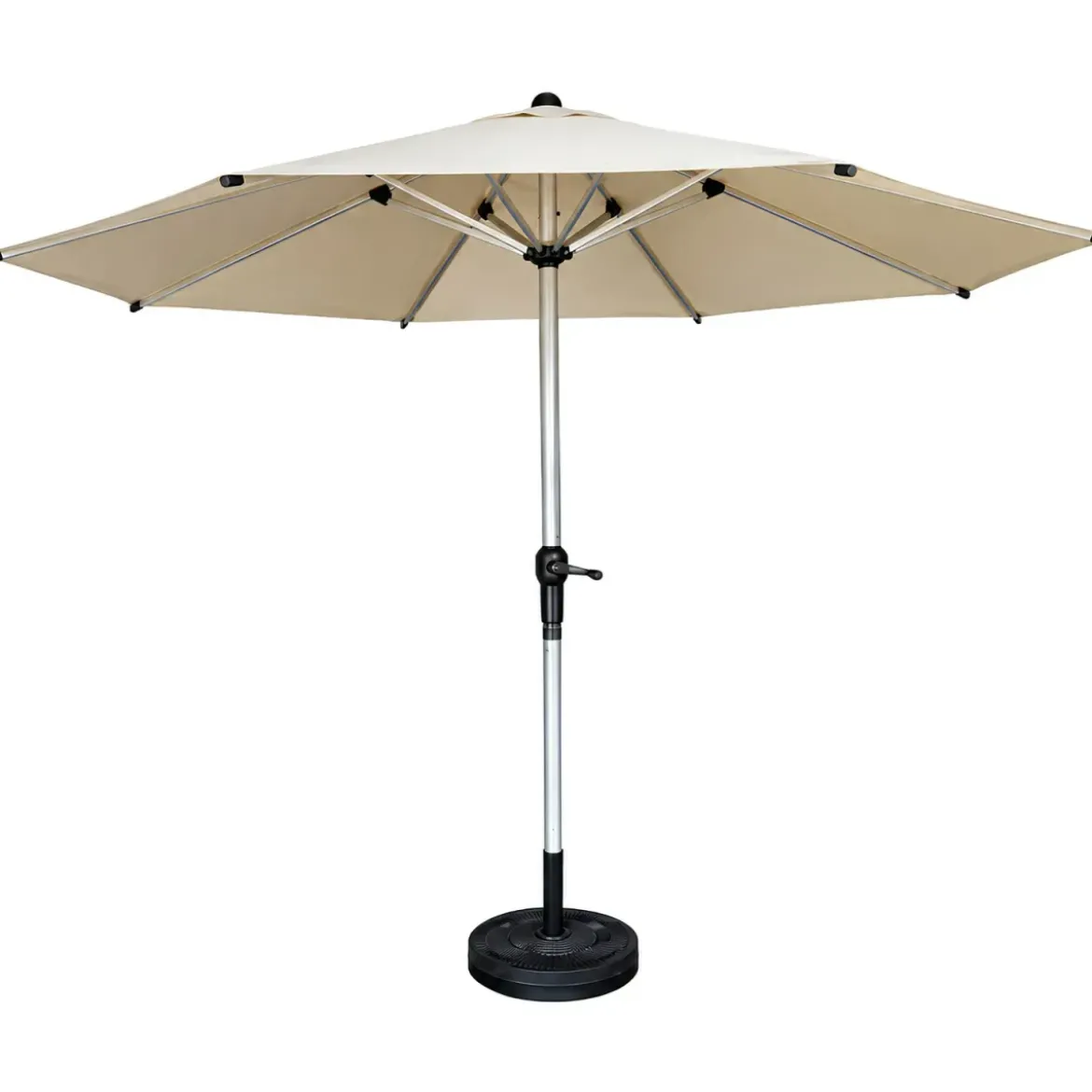 Ombrellone per Giardino 3x3 m con Palo Centrale Beige Alluminio