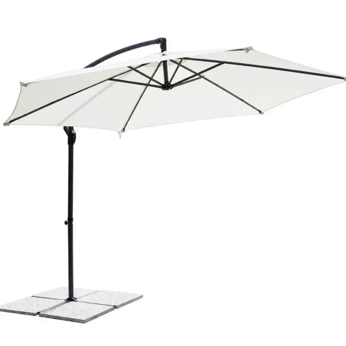 Ombrellone per Giardino 3x3 m Palo Laterale Bianco Antracite