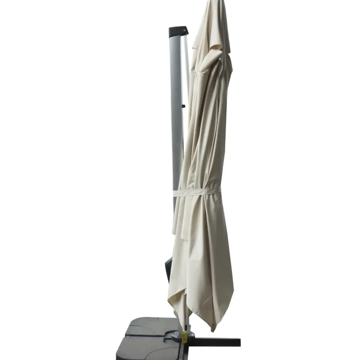 Ombrellone per Giardino 4x4 Palo Decentrato Alluminio Beige Antivento